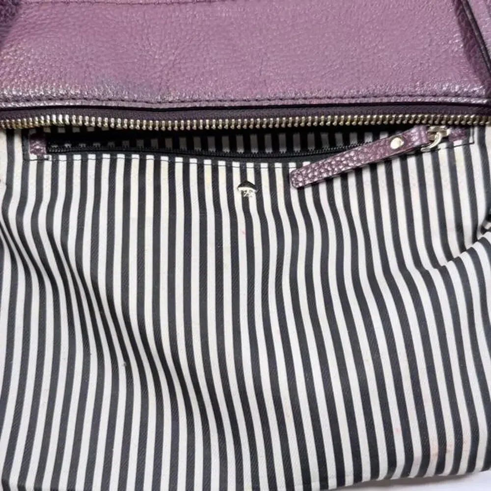 Kate Spade Cobble Hill Gabriele Crossbody Plum Purple Pebbled Leather Zip Bag